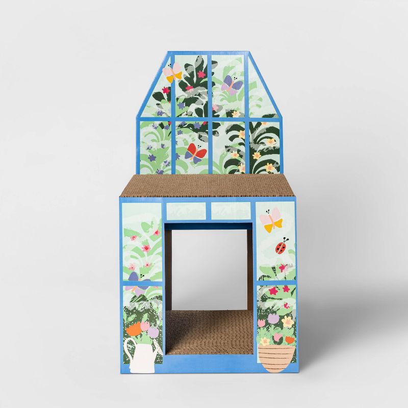 Double Decker Greenhouse Cat Scratcher House - Boots & Barkley